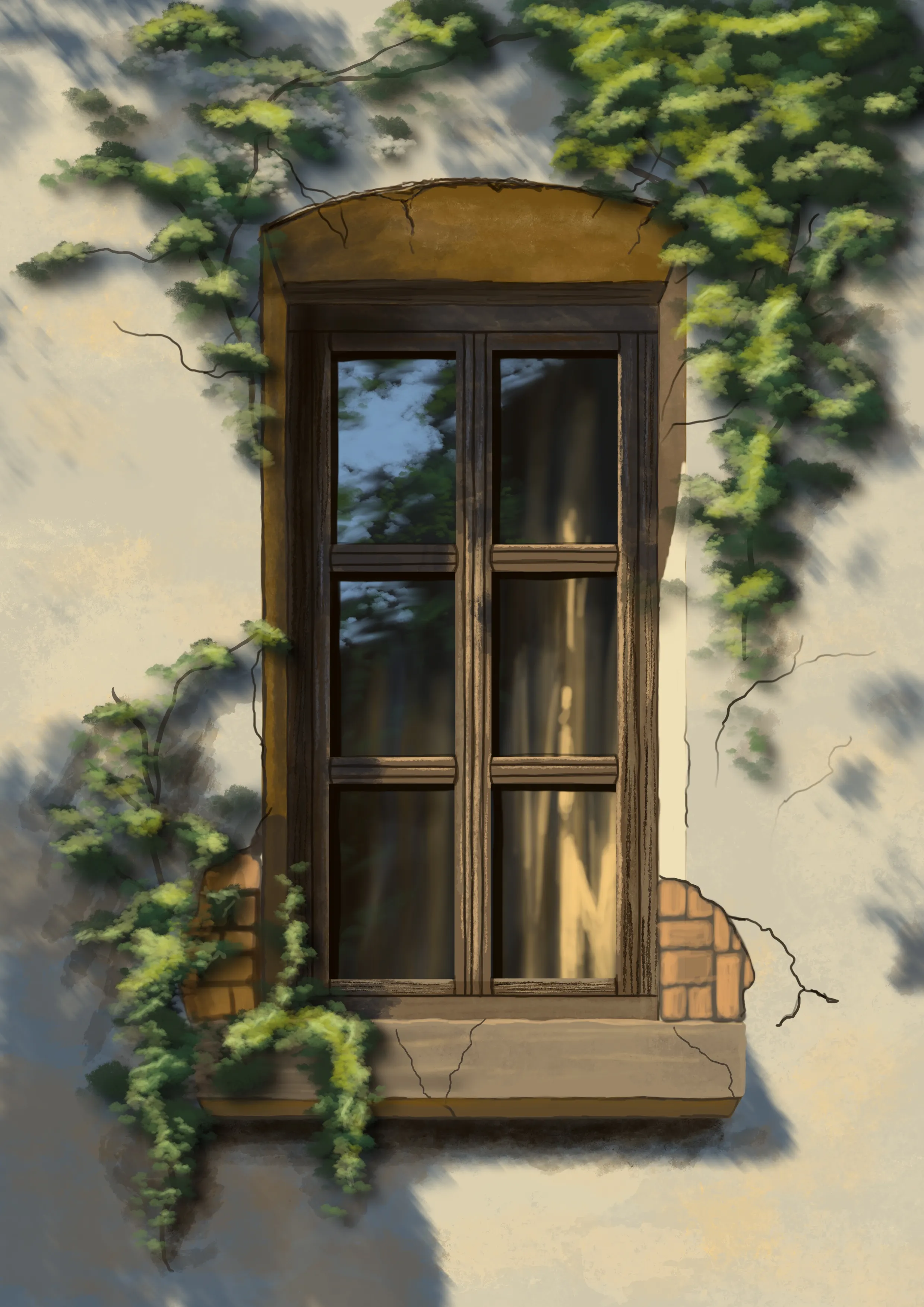 Janela com trepadeira